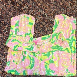 Lilly Pulitzer Pink and Green Tropical Pants